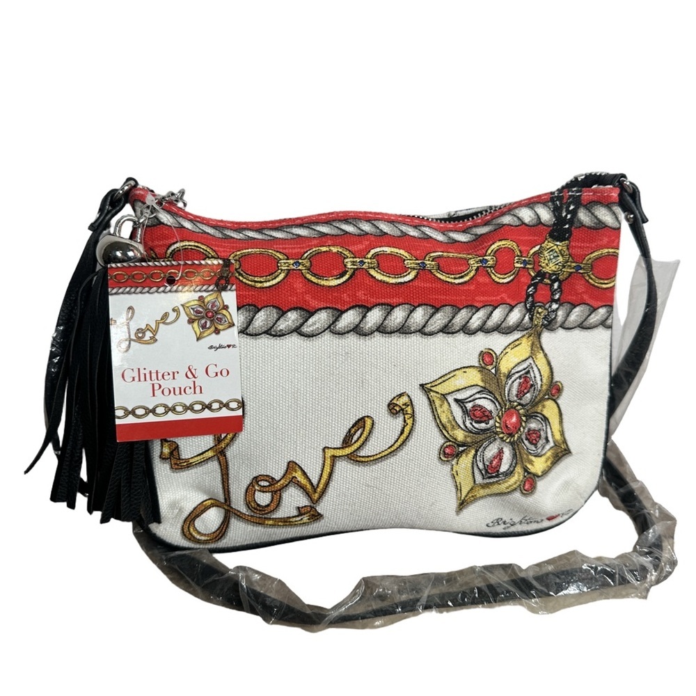 Brighton‎ Love Glitter and go pouch Red and Gold black crossbody small bag purse